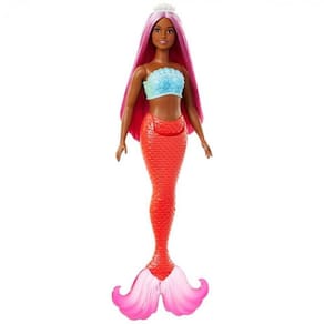 Barbie Fantasy Sereias com Cabelo Colorido Rosa Mattel HRR02