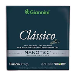 Encordoamento Violao Giannini Genwxpa Pn Prateado 65/35 Protetiva Nanotec Extra Alta