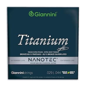 Encordoamento Violao Giannini Genwxta Pn Prateado 85/15 Protetiva Nanotec Extra Alta