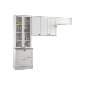 Kit de Cozinha Completa 3 Peças Americana (2 Armários + 1 Paneleiro) CPT07 Branco - Henn