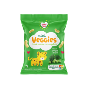 Snack Infantil Mini Veggies Ervilha e Brócolis Nhami Mami 18g