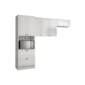 Cozinha Compacta Americana 3 Peças (2 Armários + 1 Paneleiro) CPT09 Branco - Henn