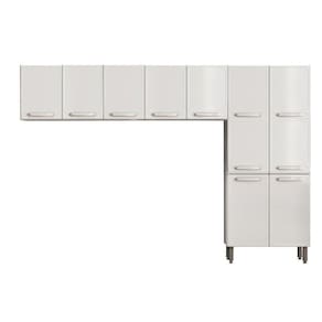 Kit de Cozinha Completa 3 Peças Evidence (2 Armários + 1 Paneleiro) CPT60 Branco - Bertolini