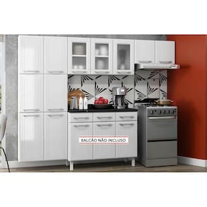 Cozinha Modulada Telasul Topázio 3 Peças (2 Armários + 1 Paneleiro) CPT123 Branco