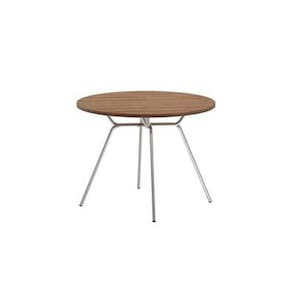 Mesa de Sala Jantar 1588 Aço c/Tampo Madeirado 100cm Freijo c/ Prata - Carraro