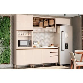 Kit de Cozinha 4 Peças Connect (2Aéreos+1Balcão+1Paneleiro) C04P01 Off White - Henn