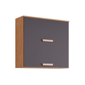 Armário Aéreo p/ Cozinha Bella c/2Portas Basculantes 80 cm Freijo/Titanium - MGM