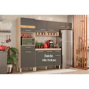 Cozinha Completa Dama 3 Peças (2 Aéreos+ 1 Paneleiro) CPT104 Avena/Grafito - Demóbile