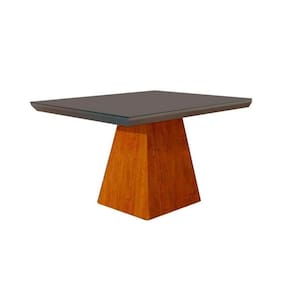 Mesa para Cozinha Luna + Tampo Madeirado Reto 90x90cm Grafite/Imbuia - Rufato