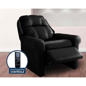 Poltrona Reclinável p/ Sala MH 1216 Two Way c/ Massagem Courano Preto - Herval