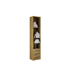 Módulo de Quarto Casal Armário Mesa Cabeceira Gold Bari c/ 3 Gavetas Freijo Cumaru - Novo Horizonte