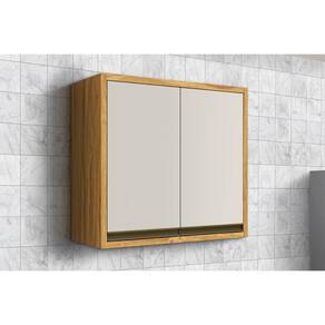 Armário Aéreo Cozinha Modulado Tempranillo 2 Portas 80cm Amendoa/Off White - Ronipa