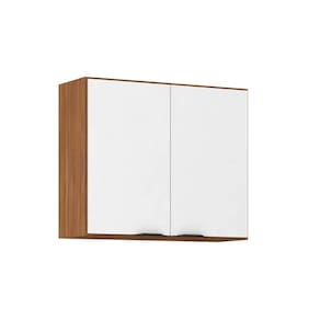 Armário de Cozinha Modulado Aéreo Firenze 2 Portas 80cm Amendola/Branco - Demóbile