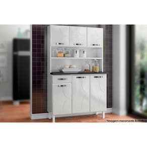 Cozinha Modulada Telasul Rubi Kit Smart Aço Portas e 1 Gaveta 105cm Branco-Telasul