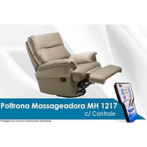 Poltrona do Papai Reclinável MH 1217 Two Way c/ Massagem Suede Bege - Herval