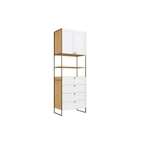 Paneleiro de Cozinha Modulado Infinity 2 Portas e 4 Gavetas 82cm Savana/Branco - Genialflex