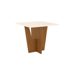 Mesa para Cozinha Vértice SC39 + Tampo Madeirado Reto 90x90cm Nature/Off White - Henn