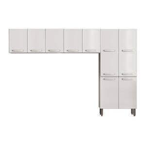 Kit de Cozinha Modulada 3 Peças Evidence (2 Armários + 1 Paneleiro) CPT60 Branco - Bertolini