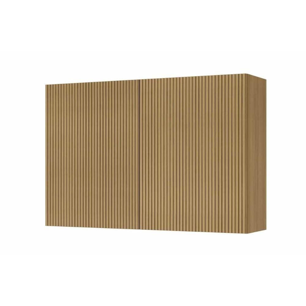 Armário Aéreo Cozinha Modulado Rainha c/ 2 Portas Ripadas 120 cm Nature - Nesher