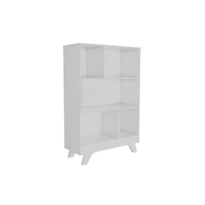 Estante Infantil Retrô 2868 c/ 5 Nichos Branco Brilho - Peroba