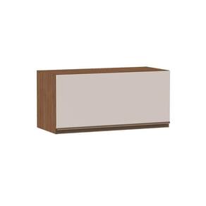 Armário Aéreo Cozinha Modulado Conecta c/ 1 Porta Basculante Basculante Off White/Ebano - Genialflex