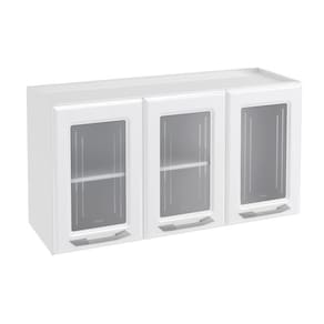 Módulo Cozinha Telasul Topázio Armário 3 Portas c/ Vidro Branco