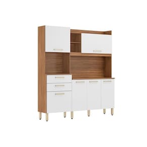 Kit de Cozinha Compacta Select c/ 6 Portas e 2 Gavetas 178x194 Amendola/Branco - Demóbile