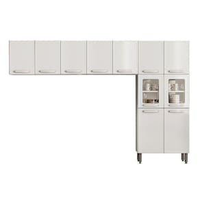 Kit de Cozinha Modulada 3 Peças Evidence (2 Armários + 1 Paneleiro) CPT65 Branco - Bertolini