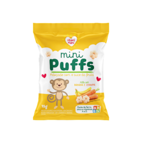 Kit 2X: Snack Infantil Puffs Banana e Cenoura Nhami Mami 15g