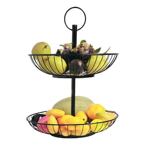 Fruteira 2 Andares Premium 2 Cestos 38x38x9cm E 31x31x8cm