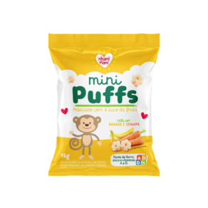 Kit 6X: Snack Infantil Puffs Banana e Cenoura Nhami Mami 15g