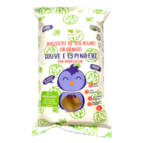 Kit 6X: Biscoito de Polvilho Couve e Espinafre Vegano Orgânico Crilancha 40g