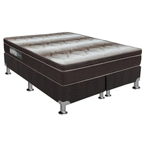 Cama Box Queen: Colchão Ortopédico Ortobom Light OrtoPillow + Base CRC Courano Black(158x198)