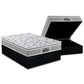 Cama Box Baú Casal: Colchão Ortopédico Probel D45 / EP Guarda Costas PróExtreme Plus + Base CRC Suede Black(138x188)