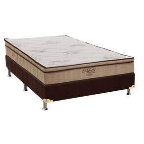 Cama Box Casal: Colchão Molas Ensacadas Ortobom SuperPocket Celebrita + Base CRC Suede Brown(138x188)