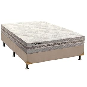 Cama Box Queen: Colchão Molas MasterPocket Ensacadas Paropas Texture + Base CRC Suede Bege(158x198)