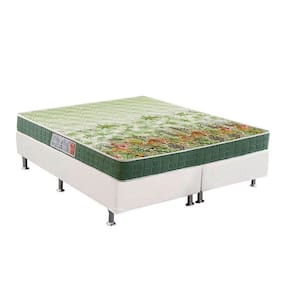 Cama Box Queen: Colchão Anatômico Anjos D28/EP Pantanal + Base CRC Courano White(158x198)