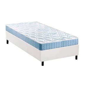 Cama Box Solteiro: Colchão Espuma Anjos Querubim + Base CRC Courano White(88x188)