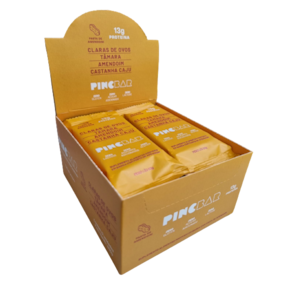 Barra de Proteína Pasta de Amendoim Sem Açúcar 50g Pincbar 12 Unidades