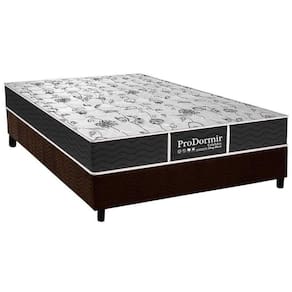 Cama Box Casal: Colchão Molas Bonnel Probel Prolastic ProDormir Sleep + Base CRC Suede Brown(138x188)
