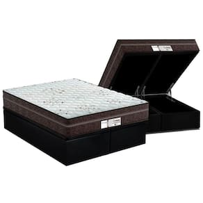 Cama Box Baú Queen: Colchão Molas Probel MasterPocket Ensacadas ProDormir Evolution + Base CRC Suede Black(158x198)