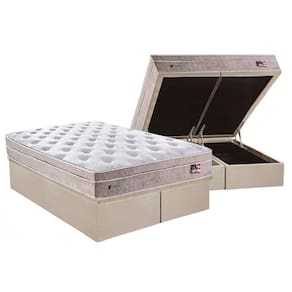 Cama Box Baú King: Colchão Molas Sealy MasterPocket Ensacadas Miami + Base CRC Suede Clean(193x203)