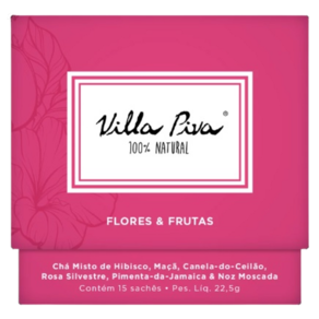 Kit 3X: Chá Misto flores e Frutas Villa Piva 15 Sachês