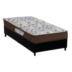 Cama Box Solteiro: Colchão Ortopédico Ortobom D45/EP Fort Tech ISO 150 + Base CRC Suede Black(88x188)
