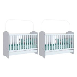 Berço Infantil Bala de Menta 3 em 1 (2 Un) Branco - Henn