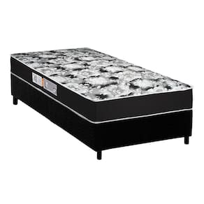 Cama Box Solteiro: Colchão Espuma D45 Luckspuma Gran Luck Pro + Base CRC Suede Black(88x188)