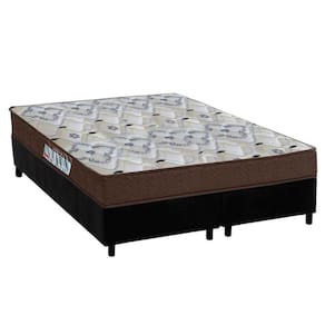 Cama Box Queen: Colchão Espuma Ortobom D45/EP Fort Tech ISO 150 + Base CRC Suede Black(158x198)