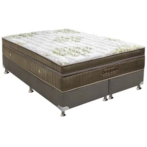 Cama Box Queen: Colchão Molas SuperPocket Ensacadas Ortobom  Gold Ultragel + Base CRC Suede Cinza(158x198)