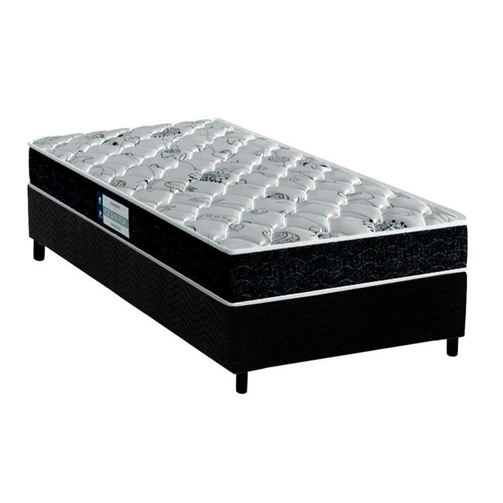 Cama Box Solteiro: Colchão Ortopédico Probel D45/EP Anatômico ProDormir Advanced Tech2000 + Base CRC Suede Black(88x188)