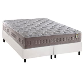 Cama Box Queen: Colchão Molas Anjos MasterPocket Ensacadas Richesse + Base CRC Courano Branco(158x198)